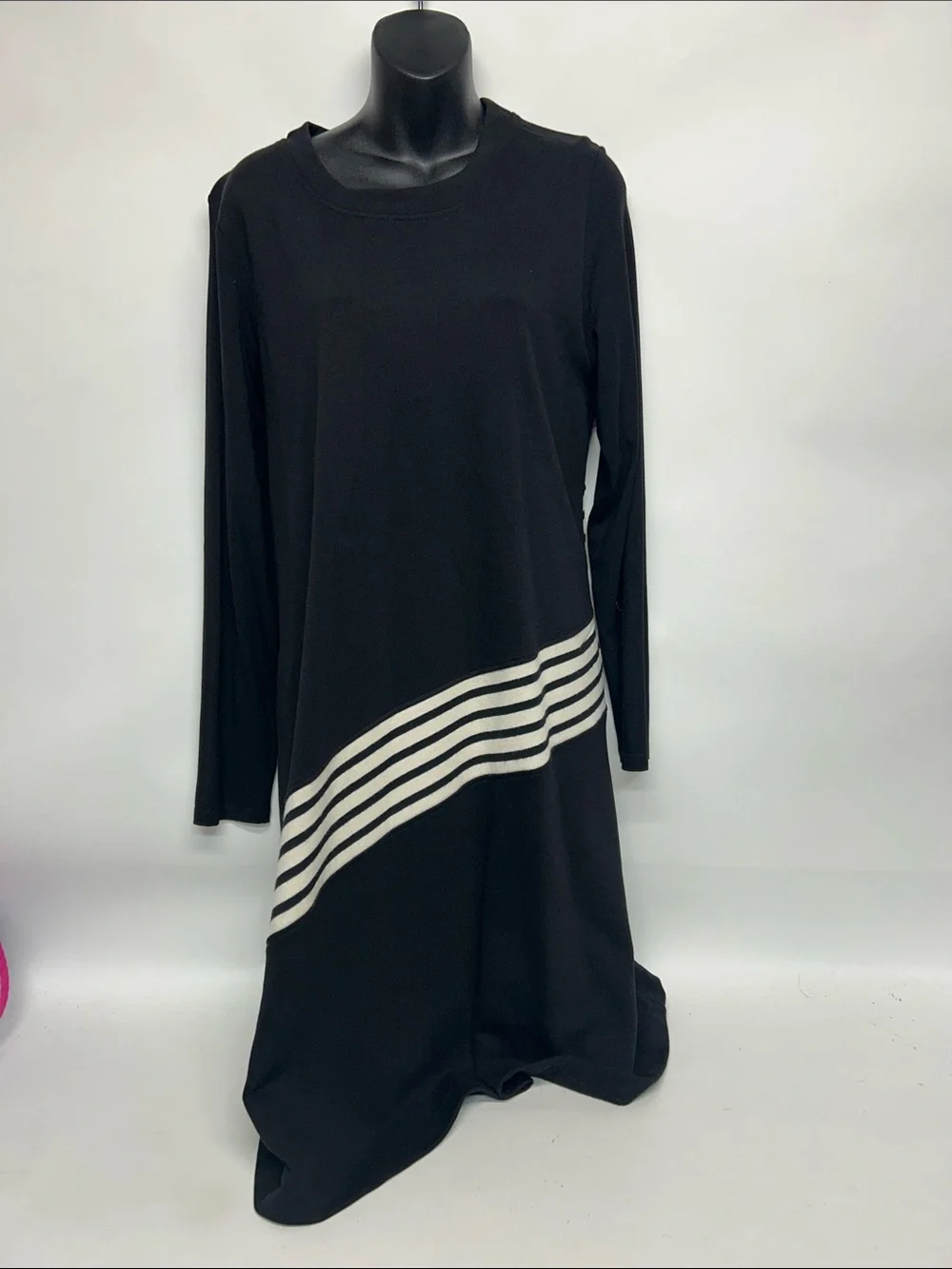 CECILE RELAXED DRESS, STRIPES URBAN by Alembika Black dress size 3x - Picture 2 of 6